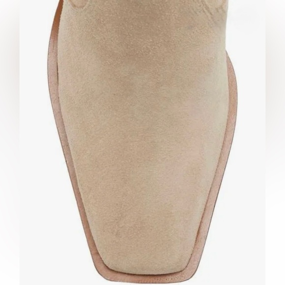 Vince Camuto -  VC-AFELIA - Beige Suede Heeled Boots - Picture 6 of 8